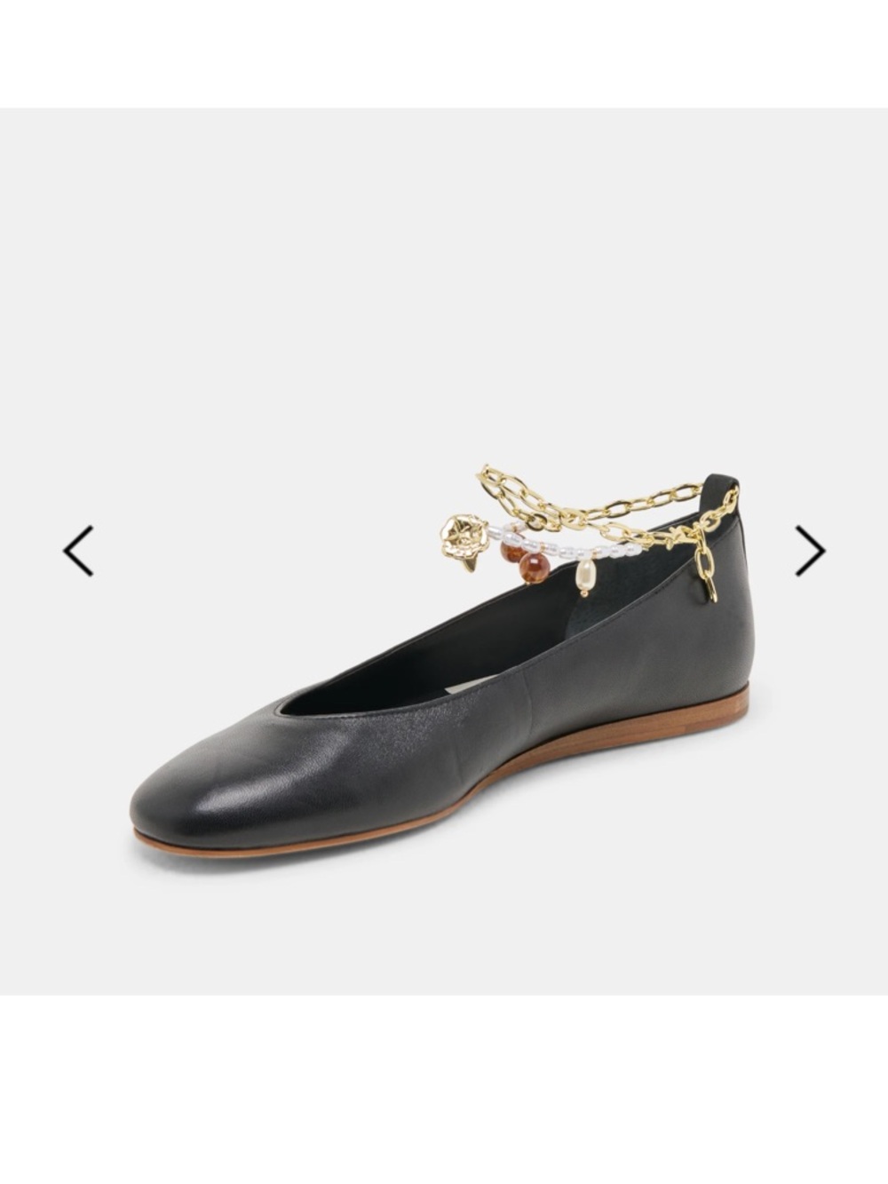 NWT Dolce Vita Baiden Genuine Leather Black anklet womens ballet flats us 9 - Picture 4 of 9